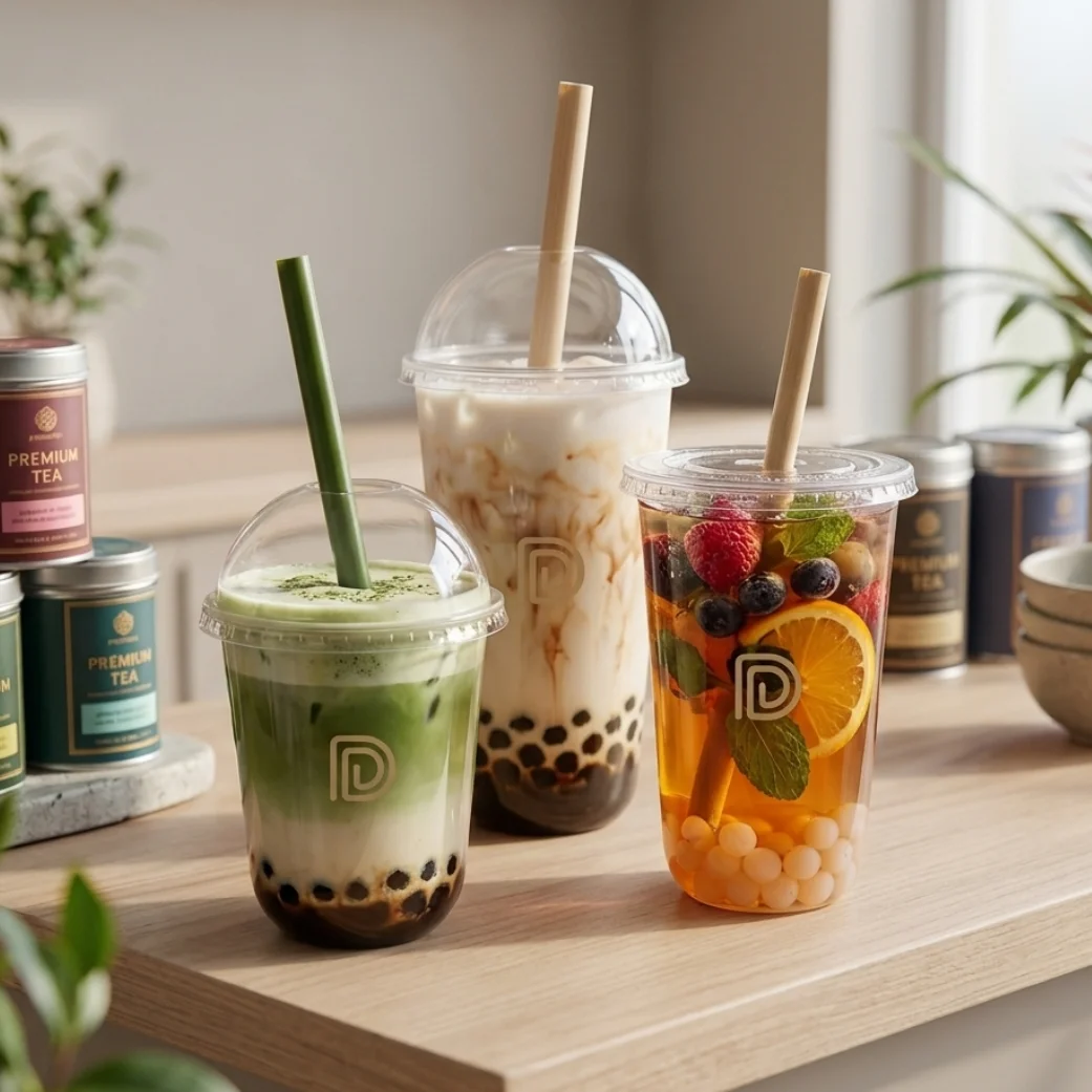 Bubble Tea Şeffaf Plastik PET Bardak Modelleri Üretici Firma Deneyim Pack