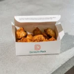 Nugget Kutusu Beyaz Karton Logo Baskılı