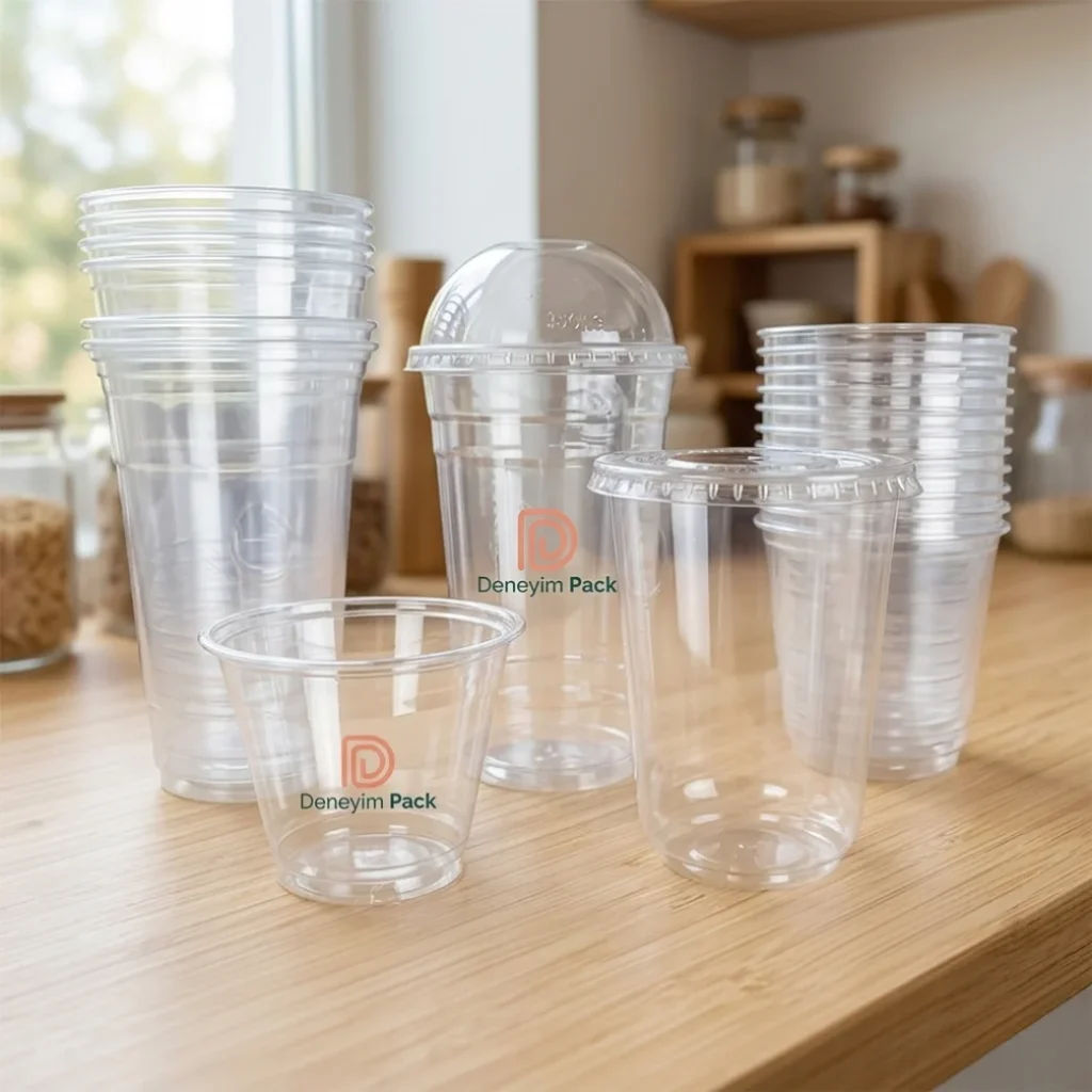 Logo Baskılı Şeffaf Plastik PET Bardak