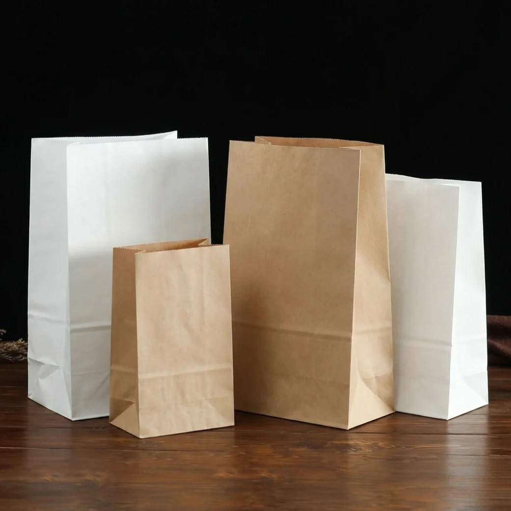 Sapsız Kağıt Çanta Burger Taşıma Çantaları Paket Servis İçin